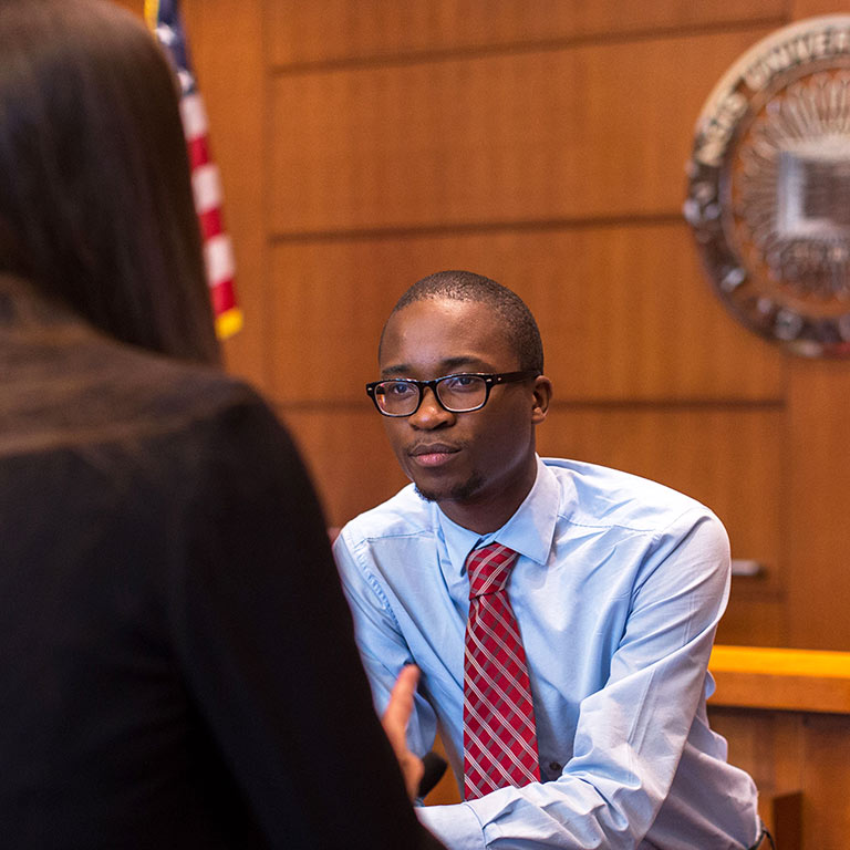 A SPEA student in the courtroom
