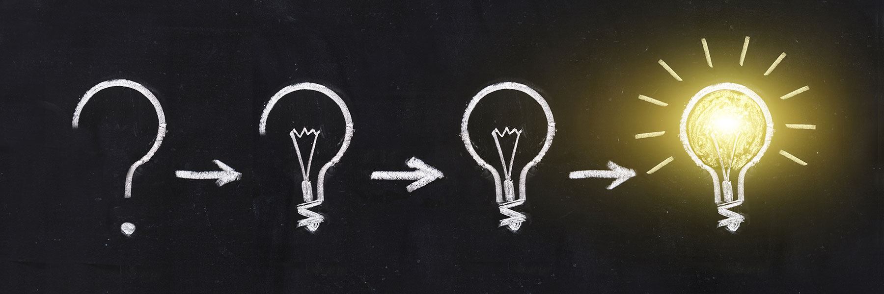 Turning a question into an idea illustration.