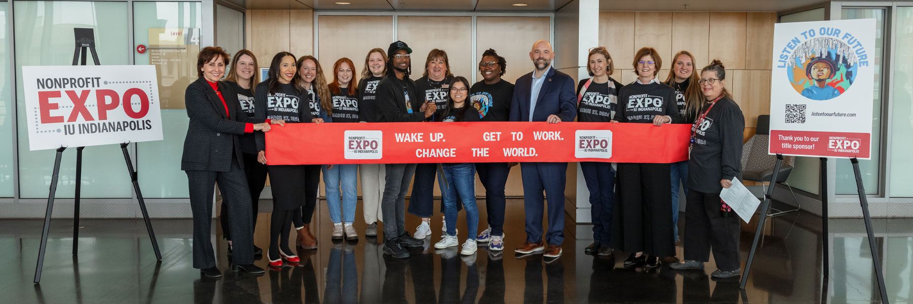 Nonprofit Expo ribbon cutting ceremony group photo